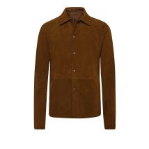 Werner Christ Overshirt Jay aus weichem Veloursleder mit Druckknopfleiste in 56