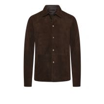 Werner Christ Overshirt Jay aus weichem Veloursleder mit Druckknopfleiste in 52