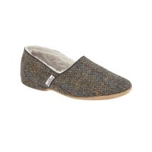 Draper of Glastonbury Slipper Lewis mit Harris-Tweed-Oberfläche und Lammfellfutter in 8