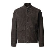 Hackett London Blouson aus Ziegenveloursleder mit Pattentaschen in XL