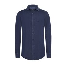 Hackett London Leinenhemd mit Logo-Stickerei, Tailored Fit in XL