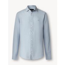 Hackett London Leinenhemd mit Logo-Stickerei, Tailored Fit in S