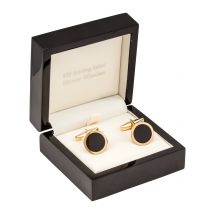 GROM Runde Manschettenknöpfe aus 925 Sterling Silber und vergoldet in 0