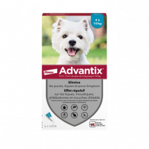 Advantix - soin antiparasitaire pour chiens 4/10 kg Boîte de 4 Pipettes