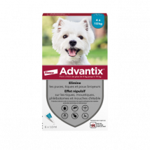 Advantix - soin antiparasitaire pour chiens 4/10 kg Boîte de 6 Pipettes