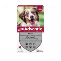 Advantix - soin antiparasitaire pour chiens 10/25 kg Boîte de 6 Pipettes