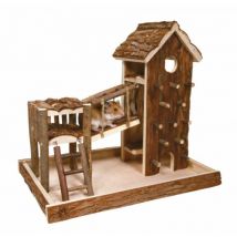 Trixie -Aire de jeu en bois pour petit rongeur Birger - 36 x 33 x 26 cm
