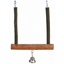 Trixie -Balançoire trapèze en bois avec cloche pour oiseaux - 12 x 15 cm