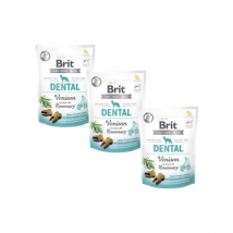 Brit - Care Functional Snack Dental pour tartre et gencives des chiens - cerf et romarin - Lot de 3 sachets de 150 g- Cerf