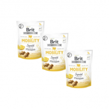 Brit - Care Functional Snack Mobility pour articulations des chiens - calamar et ananas - Lot de 3 sachets de 150 g- Calamars | Ananas