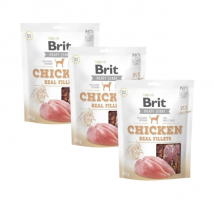 Brit - Jerky - filets de poulet pour chien - Lot de 3 sachets de 200 g- Poulet