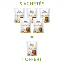 Brit - Jerky - friandises au poulet et aux insectes pour chien - sachets de 200 g - 5 achetés = 1 offert- Poulet | Insectes