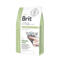 Brit - Veterinary Diets Diabetes Grain Free pour chat - 2 kg- Traitement:Diabète- Poulet | Pois