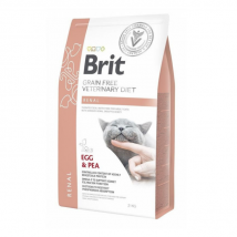 Brit - Veterinary Diets Renal Grain Free pour chat - 2 kg- Traitement:Insuffisance rénale- Oeuf | Thon | Saumon