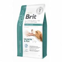 Brit - Veterinary Diets Sterilised Grain Free Saumon et Pois pour chien stérilisé - Sac de 12 kg (DLUO courte)- Saumon