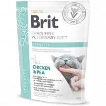Brit - Veterinary Diets Struvite Grain Free pour chat - 400 g- Traitement:Infections urinaires, Calculs- Poulet