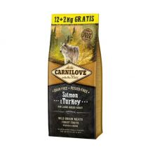 Carnilove - Adult saumon & dinde pour chien de grande race - Sac de 12 kg + 2 offerts- Canard | Dinde | Saumon
