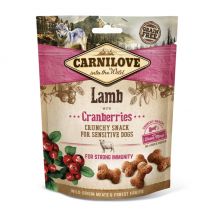 Carnilove - Crunchy Snack 200 g pour chien - Agneau et Cranberries- Agneau | Autruche | Sanglier | Saumon | Maquereau