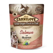 Carnilove - Pouch pâtée 300 g pour chiot - Saumon et myrtilles- Saumon | Myrtille