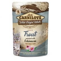 Carnilove - Pouch pâtée 85 g pour chat - Truite et échinacée- Truite | Caille | Sanglier | Faisan | Canard | Dinde