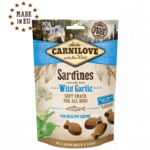 Carnilove - Semi Moist Snack 200 g pour chien - Sardine et ail sauvage- Sardine | Truite | Canard | Caille