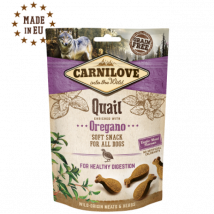 Carnilove - Semi Moist Snack 200 g pour chien - Caille et origan- Sardine | Truite | Canard | Caille