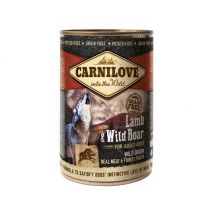 Carnilove - Wild Meat 400 g pour chien adulte - Agneau et Sanglier- Canard | Agneau | Gibier | Renne | Saumon | Dinde | Sanglier
