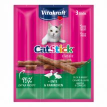 Vitakraft -Cat Stick Mini Canard et lapin pour chat - 1 sachet de 3 sticks- Canard | Lapin