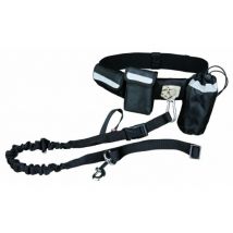 Trixie -Ceinture ventrale noire avec laisse pour chiens < 40 kg Friends On Tour