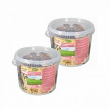 Lot de 2 -Bubimex -Chips de porc pour chien Seau 800 g - lot de 2- Porc