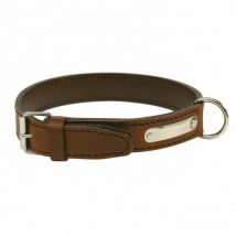 Polytrans - Collier cuir traditionnel luxe chien - T1 Marron - Cuir - A Boucle Simple traditionnelle