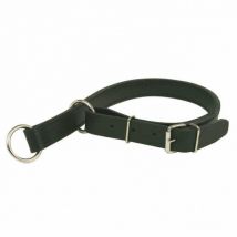 Difac -Collier plat en cuir vachette cousu double pour chien Coloris Noir Taille 6