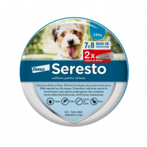 Seresto -Collier Anti-puces et tiques pour chien Chiens < 8 kg - 2 colliers