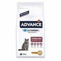 Advance -Croquettes pour chats Sterilised +10 ans - Sac de 1,5 kg- Orge | Poulet
