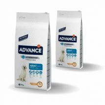 Advance -Croquettes pour chiens Maxi Adult - Lot de 2 - Sac des 14 kg- Maïs | Poulet | Riz | Volaille