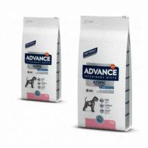Lot de 2 -Advance -Croquettes pour chiens Veterinary Diets Atopic Care - Sac de 12 kg - lot de 2- Traitement:Peau et Pelage- Betterave | Maïs | Pomme 