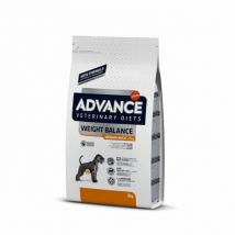 Advance -Croquettes pour chiens Veterinary Diets Weight Balance - Sac de 12 kg (DLUO 6 mois)- Traitement:Diabète | Obésité- Maïs