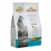 Almo Nature -Croquettes HFC Adult Sterilised pour chat Cabillaud - Sac dehet 300 g (DLUO 6 mois)- Saumon | Cabillaud | Poulet
