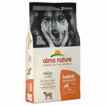 Almo Nature -Croquettes Holistic pour chien adulte grande taille - Sac de 12 kg Agneau et riz - Lot de 2 sacs- Agneau | Poulet | Riz | Saumon