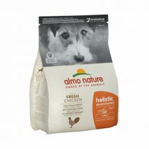 Almo Nature -Croquettes Holistic pour chien adulte petite taille - Sac de 2 kg Poulet et riz - Lot de 3 sacs- Poulet | Riz | Saumon
