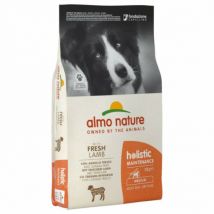Almo Nature -Croquettes Holistic pour chien adulte taille moyenne - Sac de 12 kg Agneau et Riz- Agneau | Poulet | Riz | Saumon
