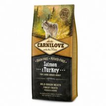 Carnilove - Adult saumon & dinde pour chien de grande race - Sac de 12 kg- Canard | Dinde | Saumon