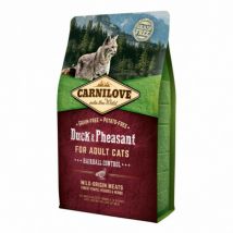 Carnilove -Croquettes spéciales boules de poil pour chat Canard & Faisan - Sac de 2 kg- Canard | Faisan