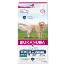 Eukanuba -Croquettes Adulte Daily Care Surpoids ou Stérilisés - Sac de 12 kg- Dinde | Poulet