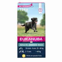Eukanuba -Croquettes Chien Adulte Grandes Races Poulet - Sac de 15 kg- Dinde | Poulet