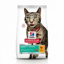 Hill's -Croquettes Science Plan Adult Perfect Weight Poulet pour chat - Sac de 1,5 kg- Poulet