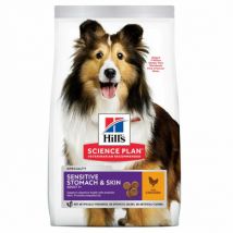Hill's -Croquettes Science Plan Canine Adult Sensitive Stomach and Skin - Sac de 14 kg- Poulet | Riz