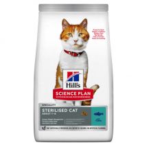 Hill's -Croquettes Science Plan Feline Adult Sterilised au thon ou canard pour chat - Thon - Sac de 3 kg- Thon | Canard