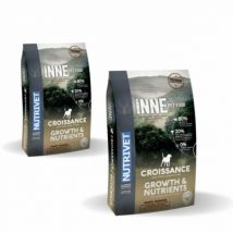 Nutrivet -Croquettes Inne Dog Growth croissance pour chiot - Lot de 2 - Sac des 12 kg- Poulet | Agneau