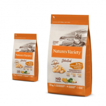 Nature's Variety -Croquettes pour chat stérilisé Original True Instinct Poulet - Sac de de 7 kg - Lot de 2 - Sac des- Saumon | Riz | Pois | Carotte | 